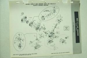 Original REO ~ Model 5240-7 Engine 2 1/4 hp for WKL18-7 ~ Parts List 1957 Photo