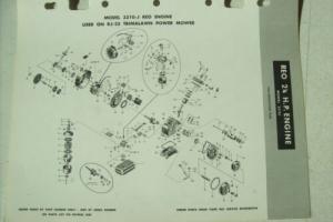 Original REO ~ Model 3310-J 2 1/4hp Engine for RJ-25 Mower ~ Parts List 1955 Photo