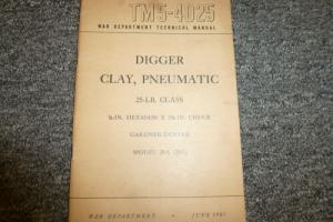 1945 War Dept Gardner Denver 28A Pneumatic Digger Owner Service Repair Manual Photo