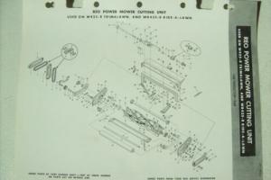 Original REO ~ Power Mower Cutting Unit for W425-8 & WR425-8 ~ Parts List 1958