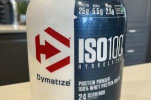 Dymatize ISO 100 Hydrolyzed Whey Protein Powder Isolate 1.6 lbs Strawberry Photo