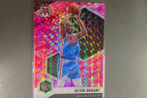 Kevin Durant 2020-21 Mosaic Pink Camo Prizm Brooklyn Nets N21 Photo