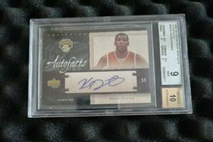 Kevin Durant RC 2007-08 UD UPPER DECK ARTIFACTS AUTOFACTS ROOKIE BGS 9 10 Auto