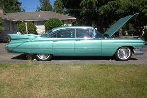 1959 Vintage CADILLAC SEDAN Car Turquoise 62,784 Original Miles 4 door Hard Top Photo