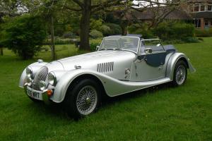  Morgan 4/4 Sports Car in Silver with Blue Leather Interior 2006. Only 13200miles 