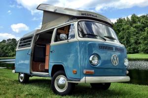 69 VW Bus Camper Westfalia Campmobile Pop Top Bay Window Kombi Van RESTORED Photo