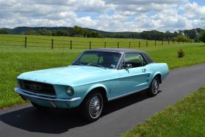1967 Mustang, Frost Turquoise with Black Vinyl Top/Black Leather interior, 289V8 Photo