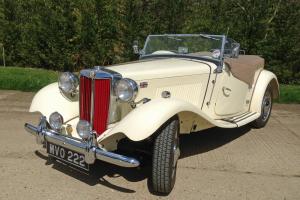  MG TD 1952. Restored, cream with red interior, 5 speed gearbox. Lovely example  Photo