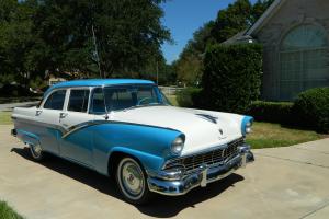 1956 Ford Fairlane Sedan, Blue/White, Super Clean, Power Disc Brakes,
