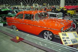 1957 Chevy 210 , Rotisserie Restored,350, 5-Speed Stick..Pearl Orange!! Like New Photo