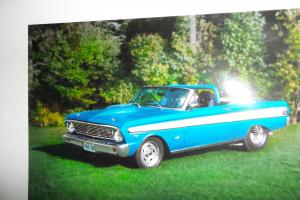 1964 falcon convertable pro street, metallic blue with white stripe and top,