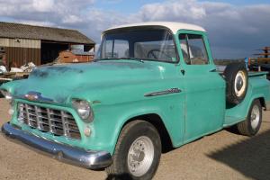  1956 Chevrolet stepside pickup truck runs drives original or V8 restore hotrod  Photo
