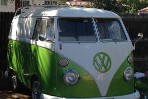 1965 Volkswagen VW Custom Shortened Body Bus Safari Window Windshield Lime Green Photo