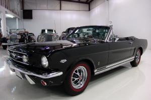 1965 FORD MUSTANG K-CODE CONVERTIBLE, TRIPLE BLACK, PONY INTERIOR, A/C, 5-SPEED!