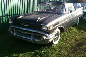  Original Black 1957 Chevrolet Belair Factory Convertible Worth  Photo