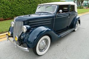 1936 FORD DELUXE SEDAN CONVERTIBLE 4 DOOR AMAZING RESTORATION 21 BOLT V8