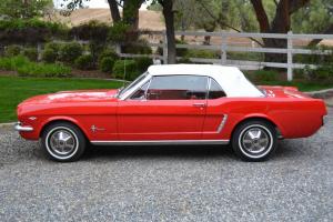 1964.5 Red Ford Mustang Convertible. Photo