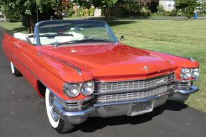 1963 CADILLAC SERIES 62 CONVERTIBLE RED WHITE CLEAN LOADED SOUTHERN STATE CAR