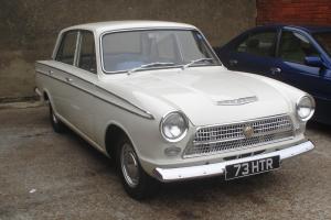  FORD CORTINA MK1 ERMINE WHITE AUTO FULL HISTORY VALUABLE NUMBER PLATE  Photo