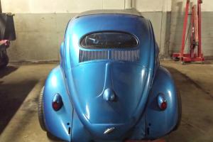 1956 VW Beetle Rag Top (Blue), Oval Window - Restored, Great Condition