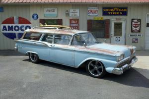 1959 Ford Ranch Wagon, 2 Dr, rat rod, hot rod, surf wagon, original paint patina