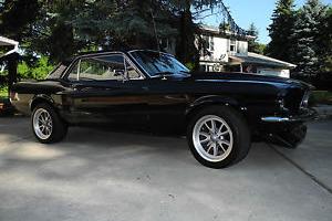 1967 Ford Mustang Coupe Black with Silver Stripes