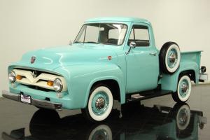 1955 Ford F100 Pickup 223ci 6 Cylinder 3 Speed Restored Chrome Bumpers Photo
