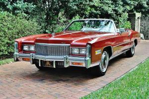 Firethorn red mint fuel injected 76 Cadillac Eldorado Convertible 27,558 miles. Photo