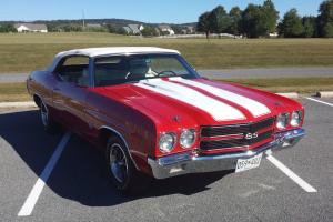 1970 CHEVELLE SS CONVERTIBLE CRANBERRY RED with WHITE TOP Photo