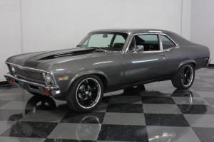 NICE 72 NOVA, 350CI MOTOR, TH350 TRANS, SLICK GUNMETAL PAINT, BOSS WHEELS