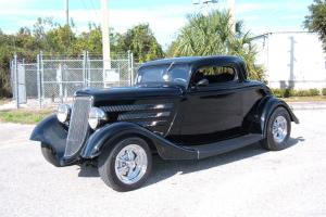 1934 Ford 3 Window Coupe,Black,Black Leather,350 Chevy,700R/4,Air/Heat,Must See!