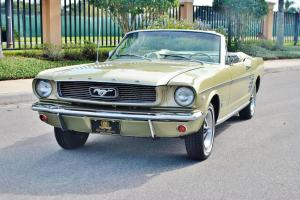 time warp sweet solid 1966 Ford Mustang Convertible v-8 auto a/c,p.s 36000 miles Photo