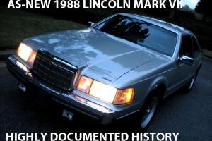 LIKE NEW MUSEUM QUALITY 1988 LINCOLN MARK VII LSC LOW MILES DOCUMENTED CAR