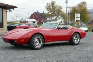 1974 Red Corvette Convertible Black Leather Interior Numbers Matching!