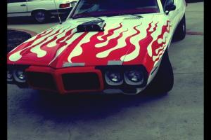 1969 pontiac firebird convertible custom white red flames excellent car sport