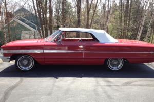 1964 Ford Galaxy Convertible, Red Body with white top. Photo