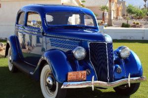 1936 Ford 2 dr sedan passenger car cobalt blue metallic Photo