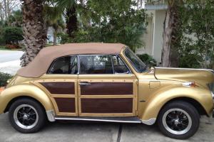 1974 VOLKSWAGEN CONVERTIBLE 1940 FORD LOOK WOOD TRIM DISC BRAKES NEW TOP TIRES## Photo