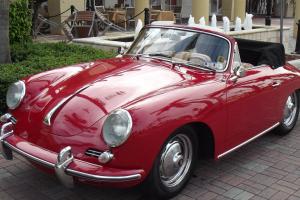 1963 PORSCHE 356 B CABRIOLET. RESTORED. RED WITH TAN LEATHER. SUPERB CAR!!!