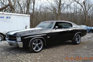 1971 CHEVELLE SS 454 4SPD BEAUTIFUL NEW HIGH QUALITY TUXEDO BLACK PAINT BUCKETS
