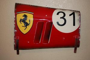 vintage Ferrari Grand Prix race Car Hood Panel sign wall art by Darren Hall Photo