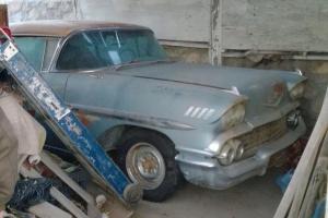 1958 IMPALA SPORT COUPE BARN FIND ORIGINAL SILVER/BLUE WEST TEXAS PROJECT CAR Photo