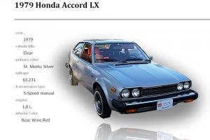 1979 Honda Accord LX Hatchback   Collectors Condition  3-Door 1.8L