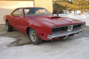 1969 DODGE CHARGER 4 SPEED PROJECT POSI FACTORY RED WITH WHITE INTERIOR 68 70 Photo