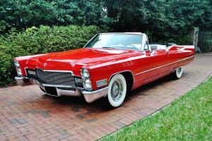 Wow what and amazing 1968 Cadillac Deville Convertible restored a/c red/white. Photo