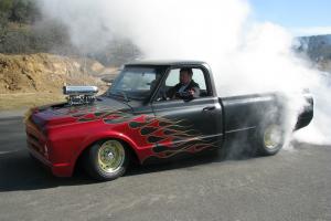 1968 Chevy shortwide, Blower, Matte black w/Red flames Photo
