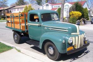 1947 FORD STAKEBED PICK UP TRUCK, COMPLETLEY RESTORED! ORIGINAL RARE FLATHEAD 8 Photo