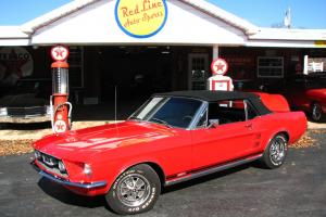 1967 FORD MUSTANG GTA CONVERTIBLE CANDY APPLE RED 289 A code GT COLD AC RESTORED