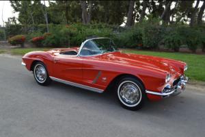 62 Vette, Roman Red Black interior #’s Matching 327/360hp Fuel Injected 4-Speed Photo