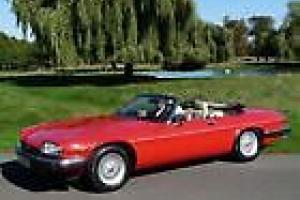 JAGUAR XJS CONVERTIBLE 1989 RED WITH BLACK POWER HOOD - Doeskin Leather Photo